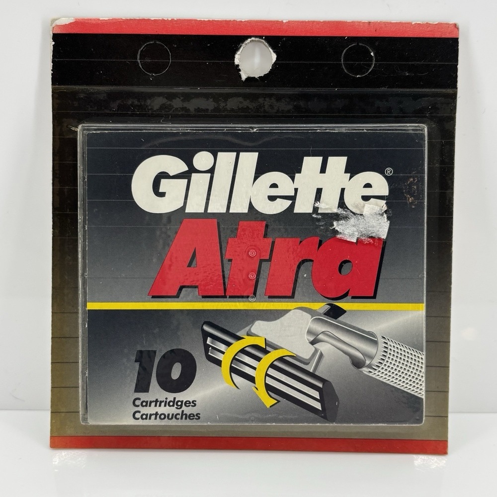 Vintage Gillette Atra Razor Cartridges 10 Count Twin Blade Refill Pack NOS 1995